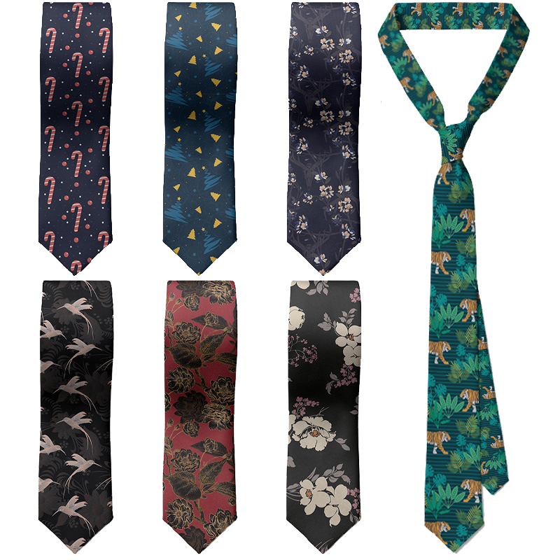 Women'S Holiday Formal Wear - Męski Slim Fit krawat z nadrukiem