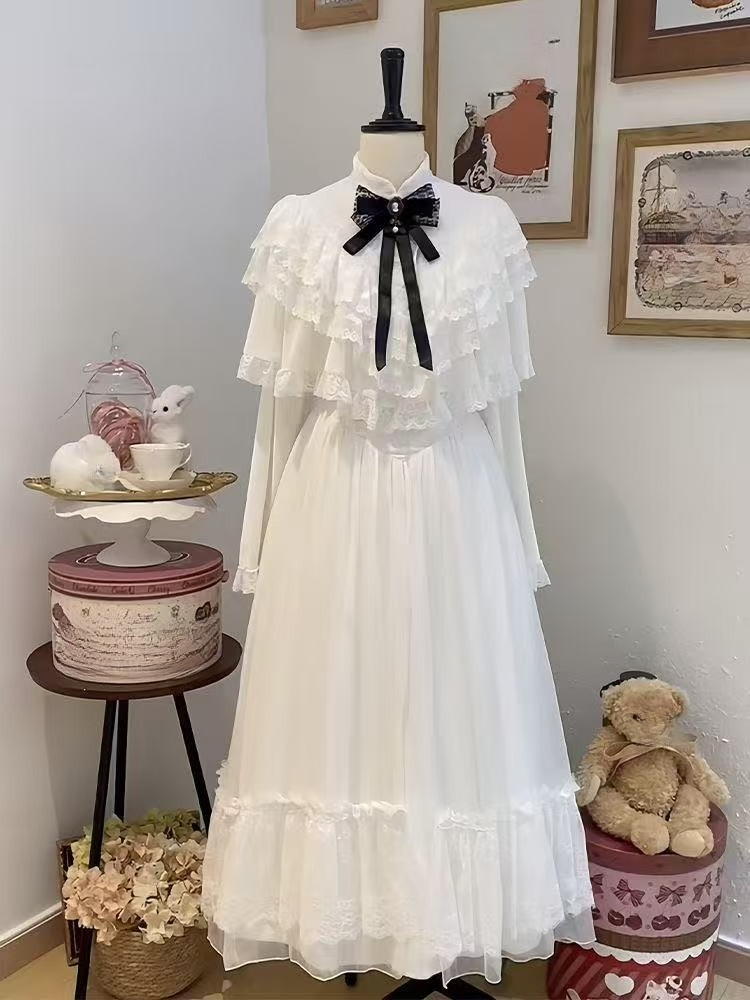 Women Formal Wear Outfits - Japońska sukienka maxi z krótkim rękawem,