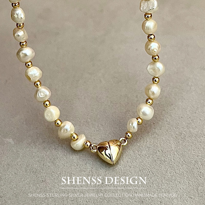 Pearl Necklace Set - Naturalny barokowy naszyjnik z pereł słodkowodnych