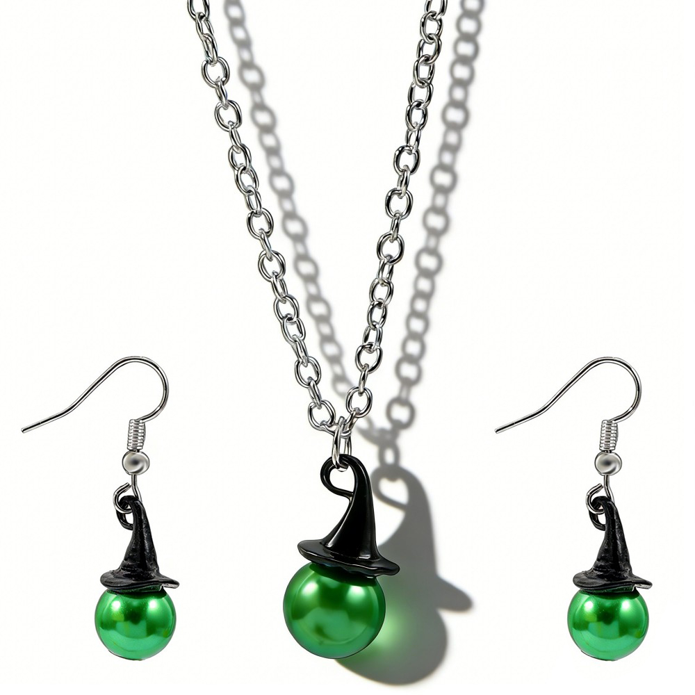 Pearl Necklace Set - Zestaw Biżuterii Inspirowany Wiedźmą: Kapelusz, Korona,