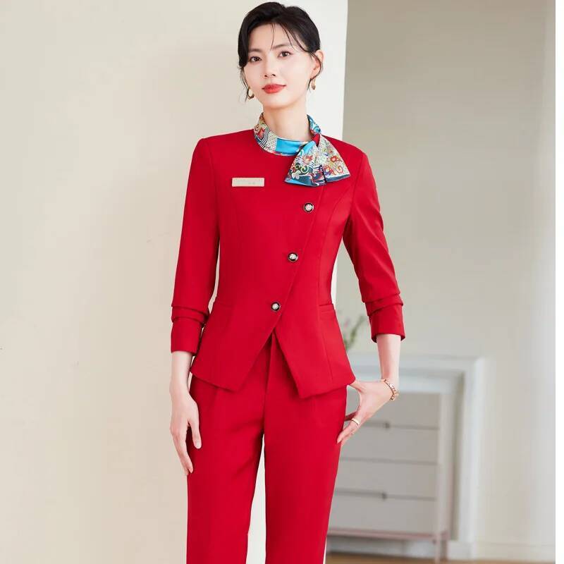 Women Formal Wear Blazers - Eleganckie komplety spodniowe plus size dla