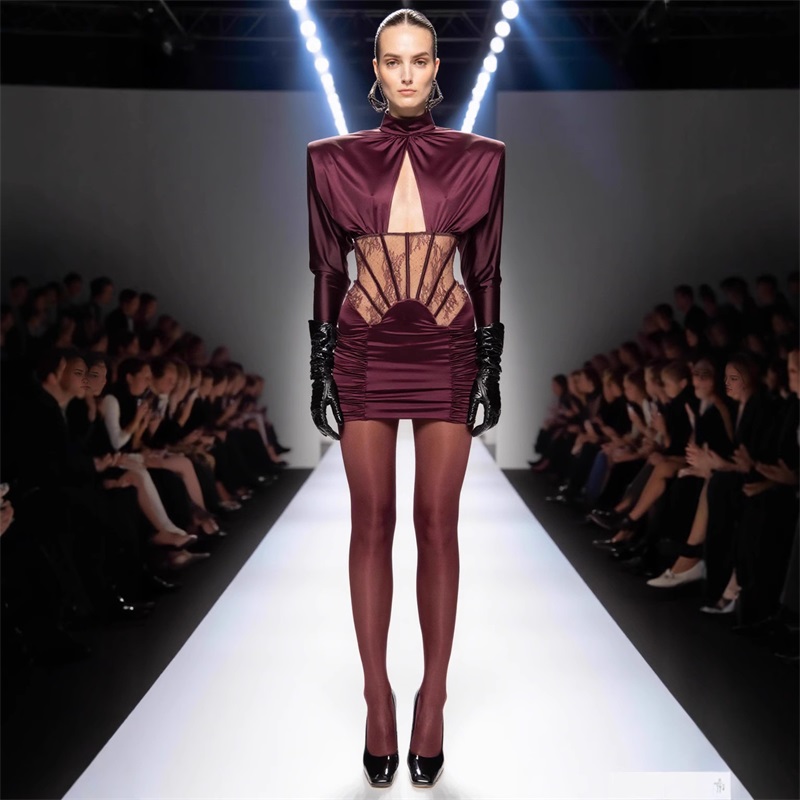 Women'S Holiday Formal Wear - Sukienka na studniówkę w kolorze fuksji,
