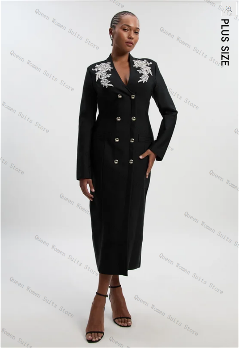 Women'S Formal Jackets To Wear With Dresses - Czarny bawełniany damski garnitur jednoczęściowy, zdobiony