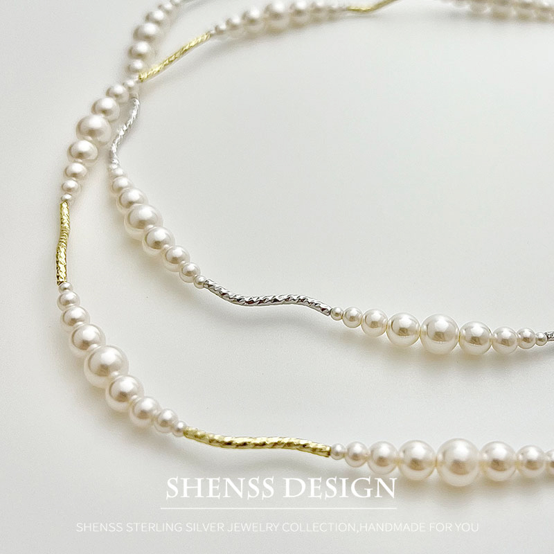 Krótka bransoletka z imitacji  – Pearl Necklace Set recenzja i cena