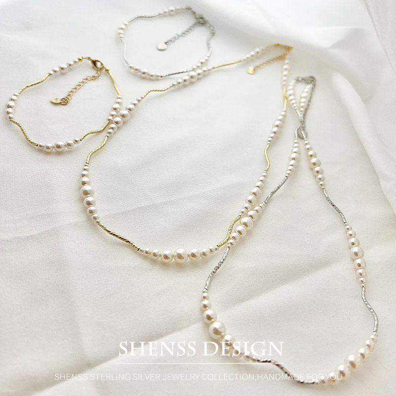 Krótka bransoletka z imitacji  – Pearl Necklace Set recenzja i cena