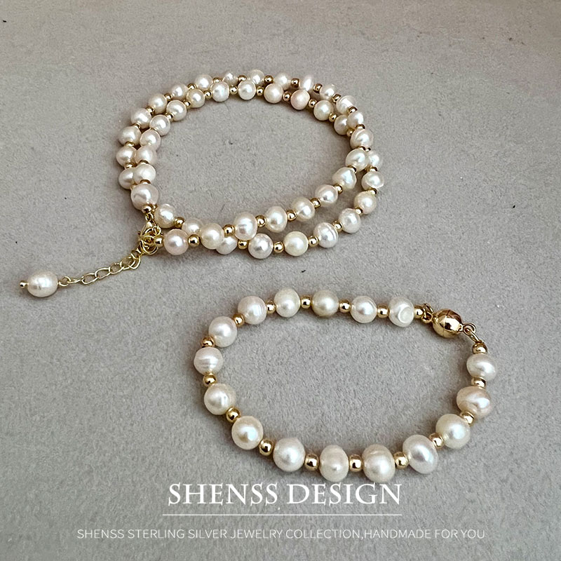 Klasyczny temperament naturaln – Pearl Necklace Set recenzja i cena