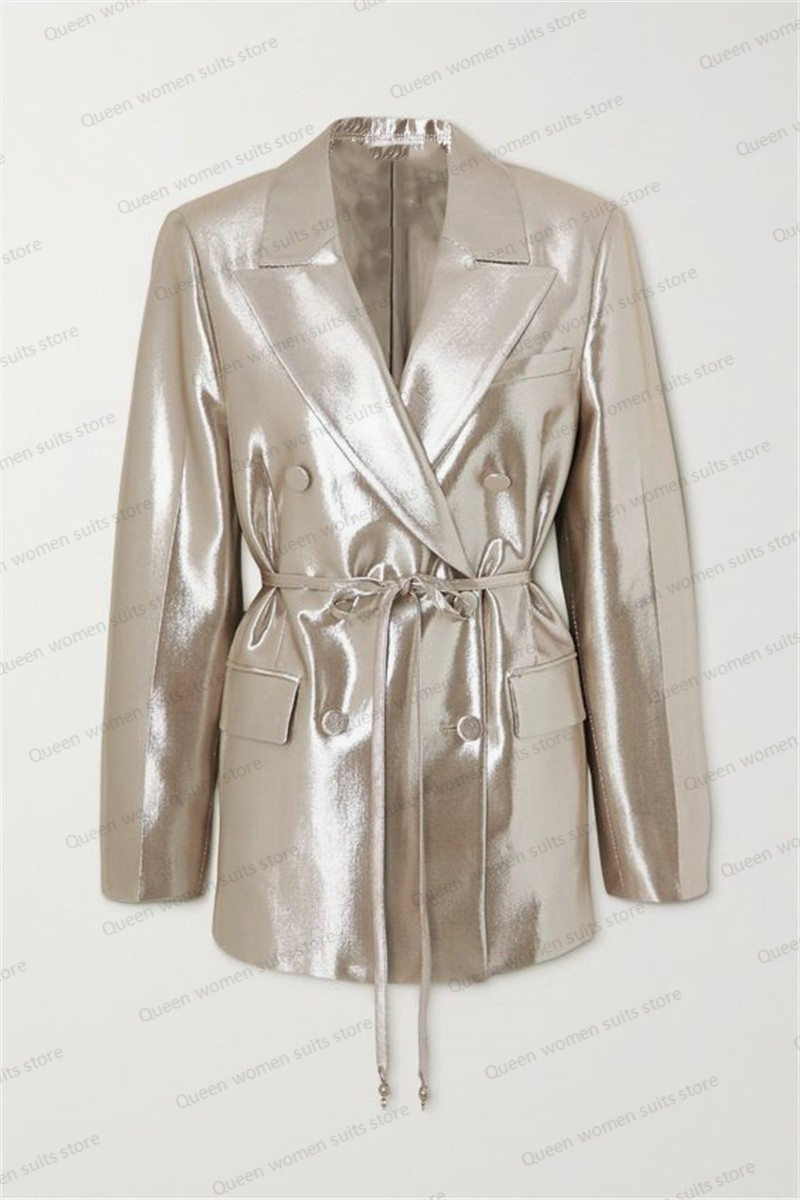 Błyszcząca satynowa marynarka  – Women'S Formal Jackets To Wear With Dresses recenzja i cena
