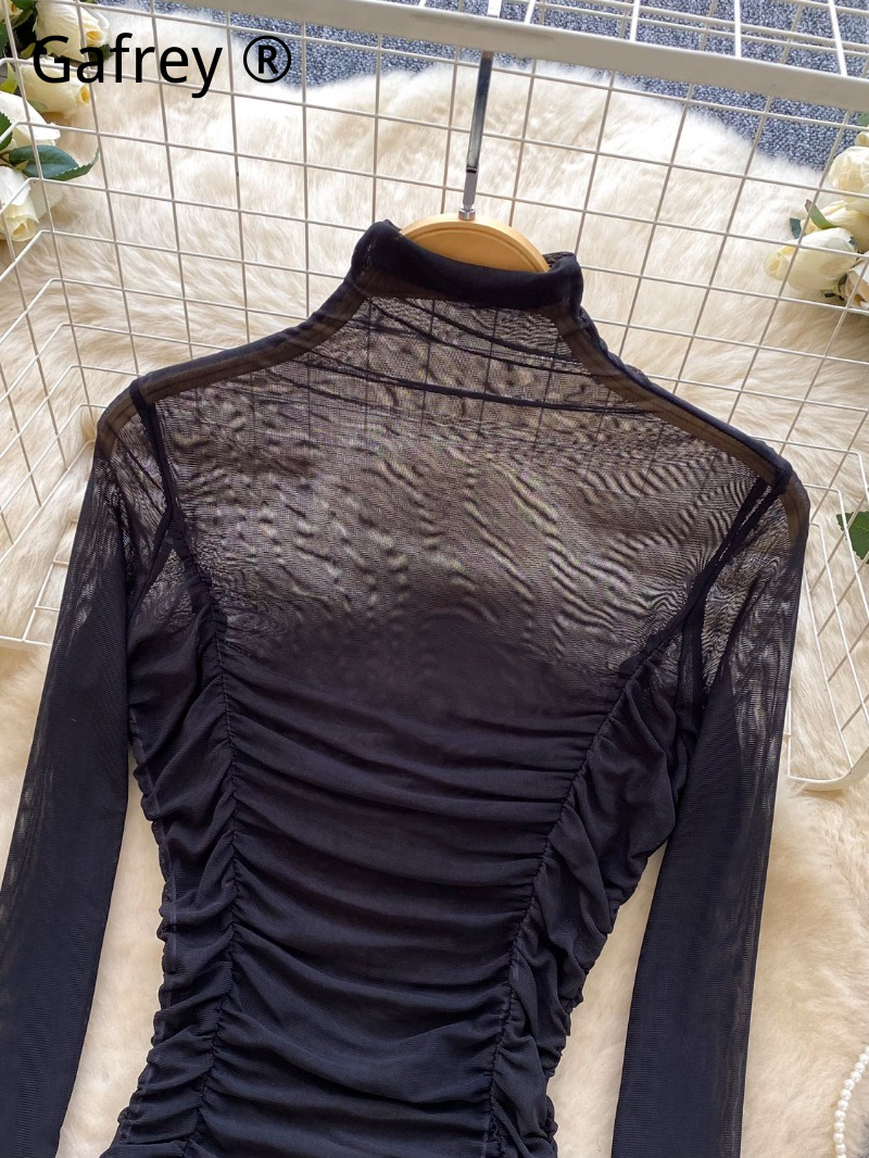 Seksowne szare siateczkowe bod – Turtleneck Bodysuit Office recenzja i cena