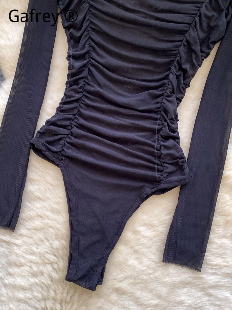 Seksowne szare siateczkowe bod – Turtleneck Bodysuit Office recenzja i cena