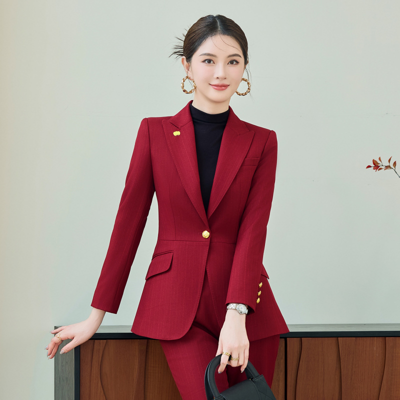Czerwony garnitur damski, wyso – Women Formal Wear Outfits recenzja i cena