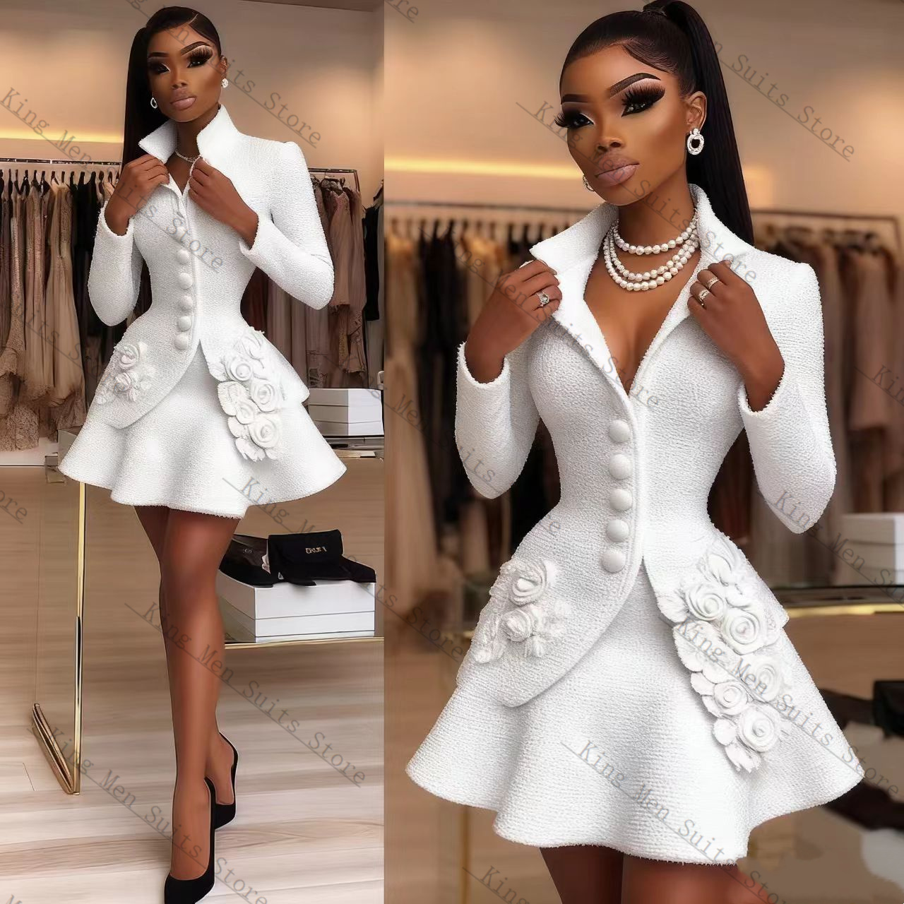 Luksusowy biały damski garnitu – Women'S Formal Jackets To Wear With Dresses recenzja i cena