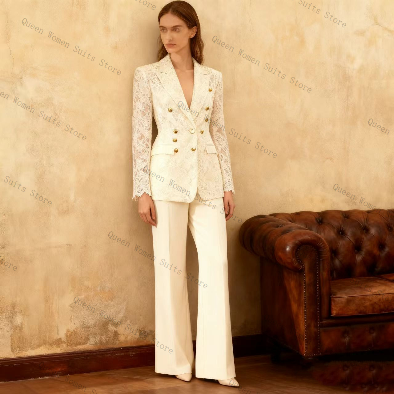 Biały koronkowy damski garnitu – Women'S Formal Jackets To Wear With Dresses recenzja i cena