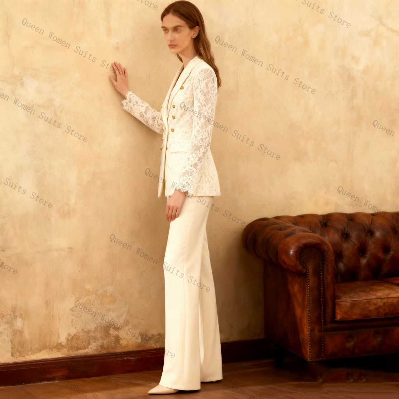 Biały koronkowy damski garnitu – Women'S Formal Jackets To Wear With Dresses recenzja i cena
