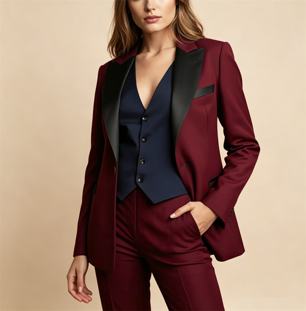 Eleganckie bordowe damskie gar – Women Formal Wear Vest recenzja i cena