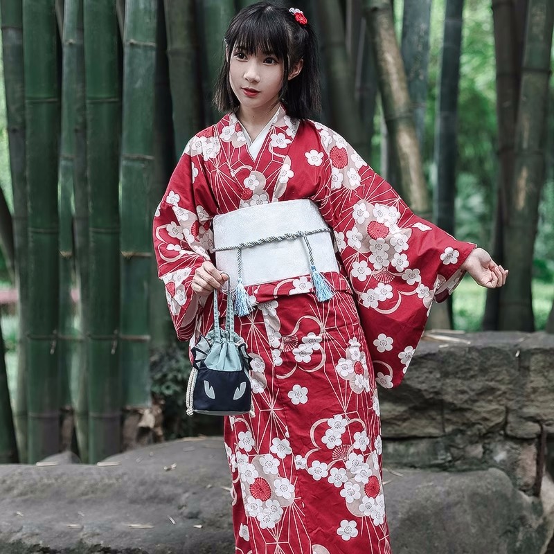 Czerwona japońska yukata kimon – Women'S Formal Traditional Wear recenzja i cena