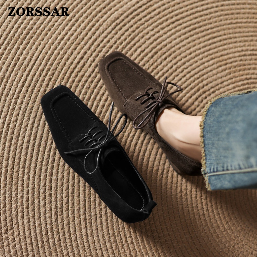 Damskie brązowe zamszowe oksfo – Women Formal Office Wear Shoes recenzja i cena