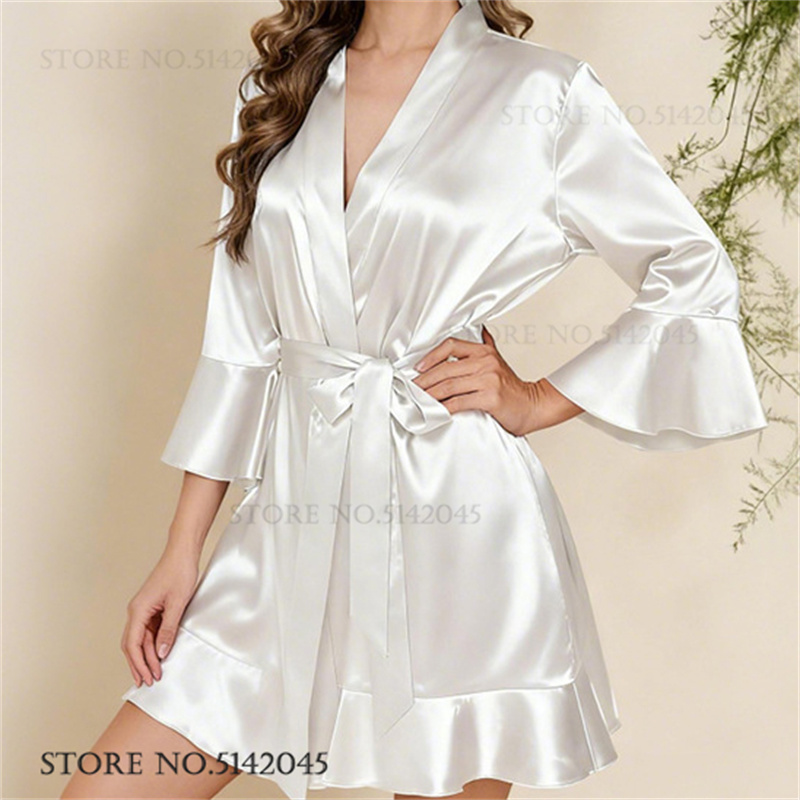 Jedwabna satynowa biała szata  – Women'S Formal Wear Wedding recenzja i cena