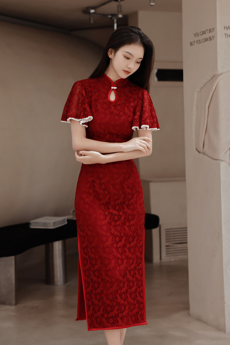 Czerwone chińskich kobiet Cheo – Women'S Formal Wear Wedding recenzja i cena